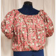 Pink floral gathered blouse