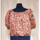 Pink floral gathered blouse