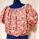 Pink floral gathered blouse