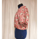 Pink floral gathered blouse