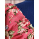 Pink floral gathered blouse